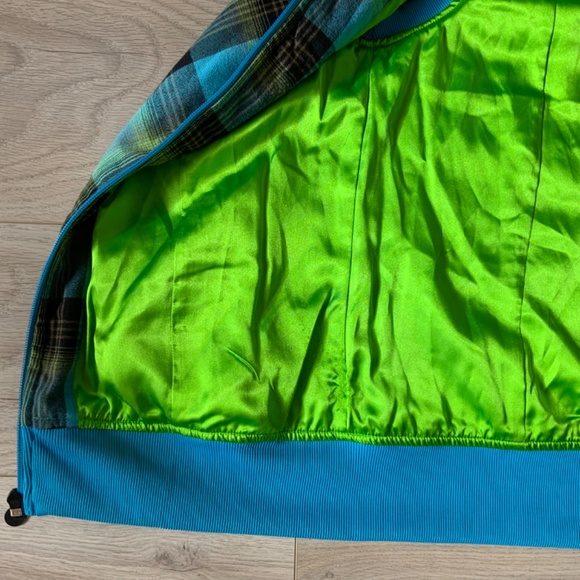 BURTON Starr Plaid Hooded Vest, Women's XL DryRide Aqua Lime  Zip Hoodie - Picture 13 of 16